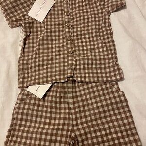 Boys tan and brown outfit size 4T